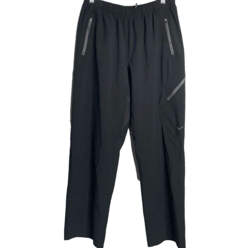 Vintage 90s Nike Fit Dry Men's Size Medium Pants Black Elastic Waist Drawstring